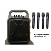 PA 8" System XPA-E08-HH4 With Four (4) Wireless Handheld Microphones